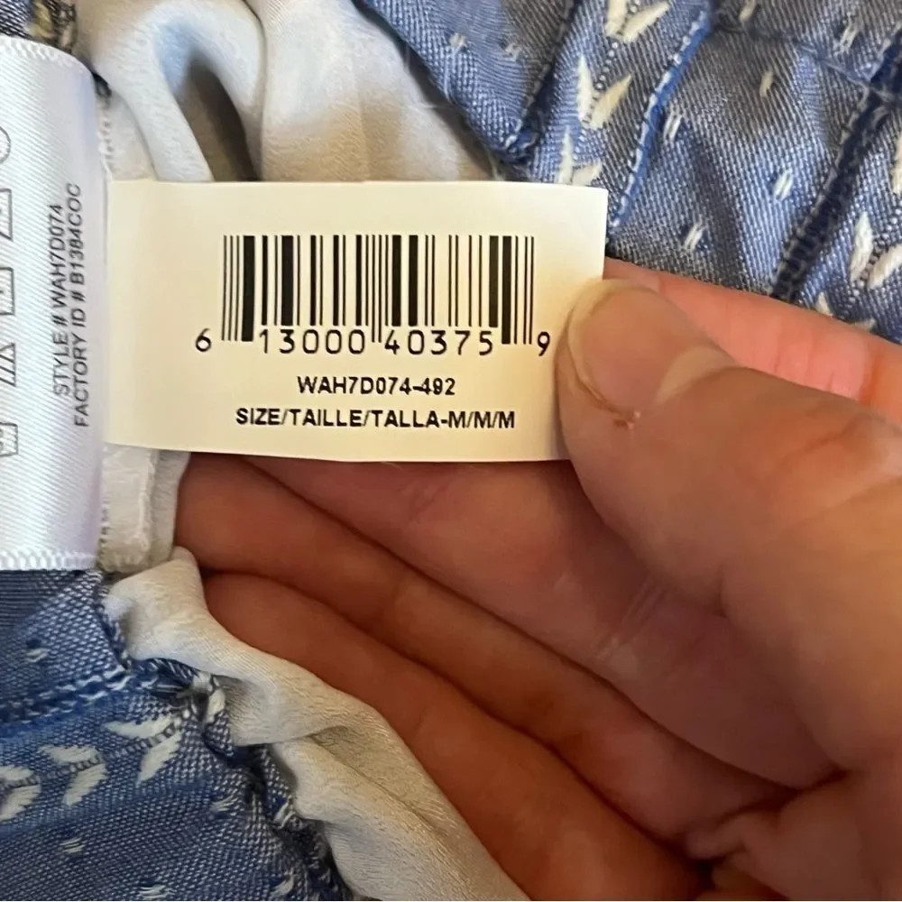 BCBGeneration Blue & White Striped Drawstring Shorts Size Medium